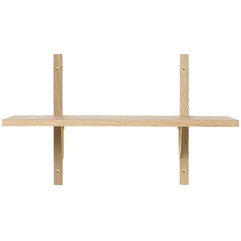 Sector Single Narrow Regal 34x54 cm, Eiche/Messing