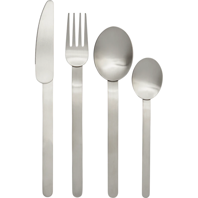 Stelo Besteck-Set 4-er Set, Gebürstet Edelstahl