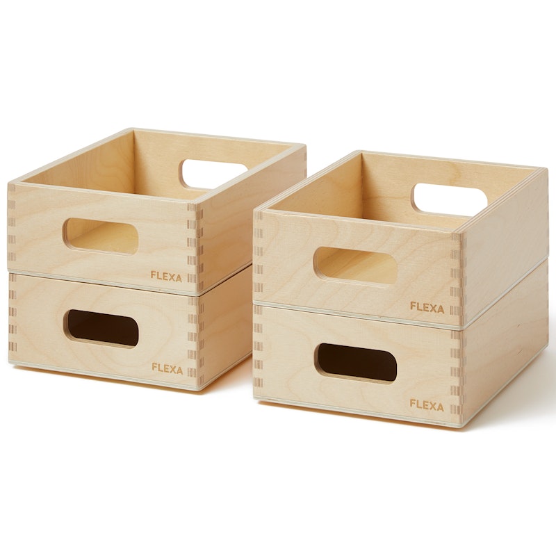 Play Aufbewahrungsboxen 15x19 cm 4-er Set, Pine