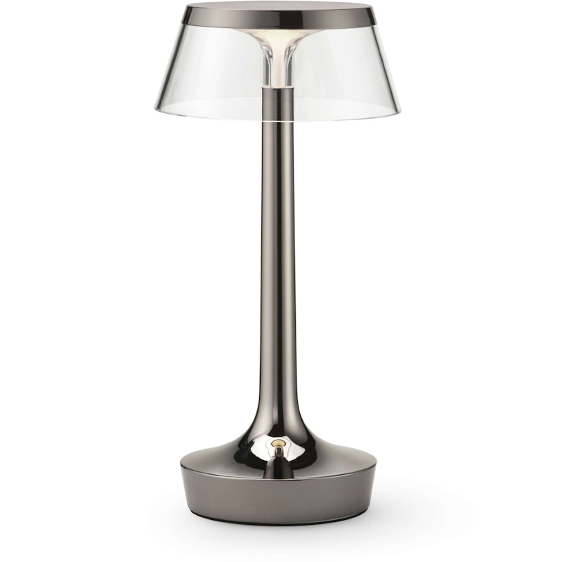 Bon Jour Unplugged Tischlampe Tragbar, Schwarz Verchromt