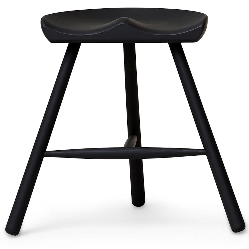 Shoemaker Chair No. 49 Hocker, Schwarz gefärbt Buche