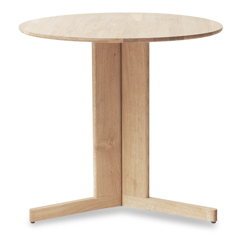 Trefoil Tisch 75 cm, Geölte Eiche Weiß