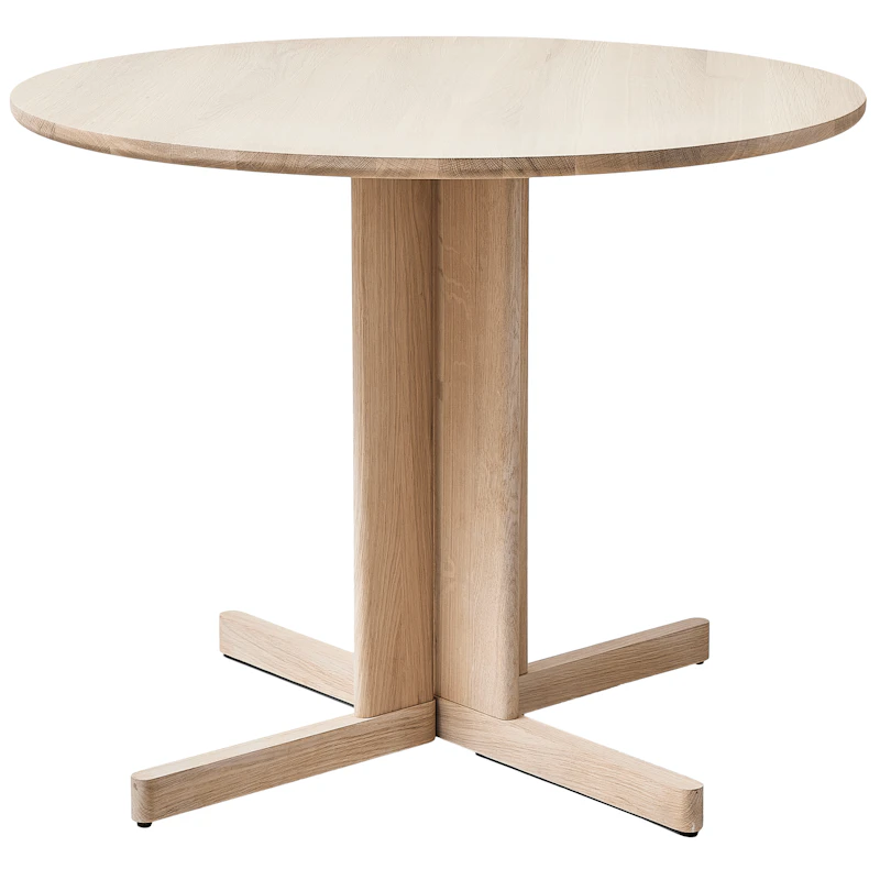 Trefoil Tisch 90 cm, Geölte Eiche Weiß