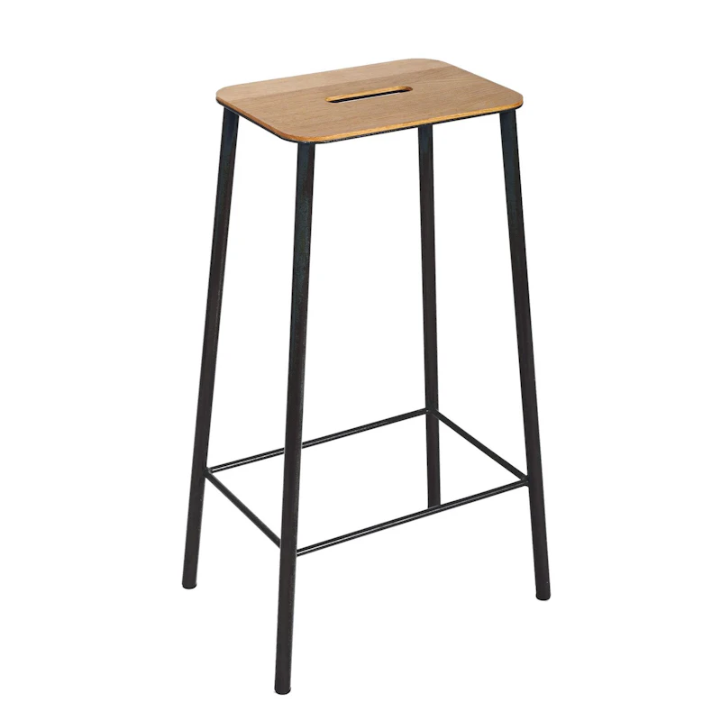 Adam Stool Hocker H76 cm, Schwarz/Eiche