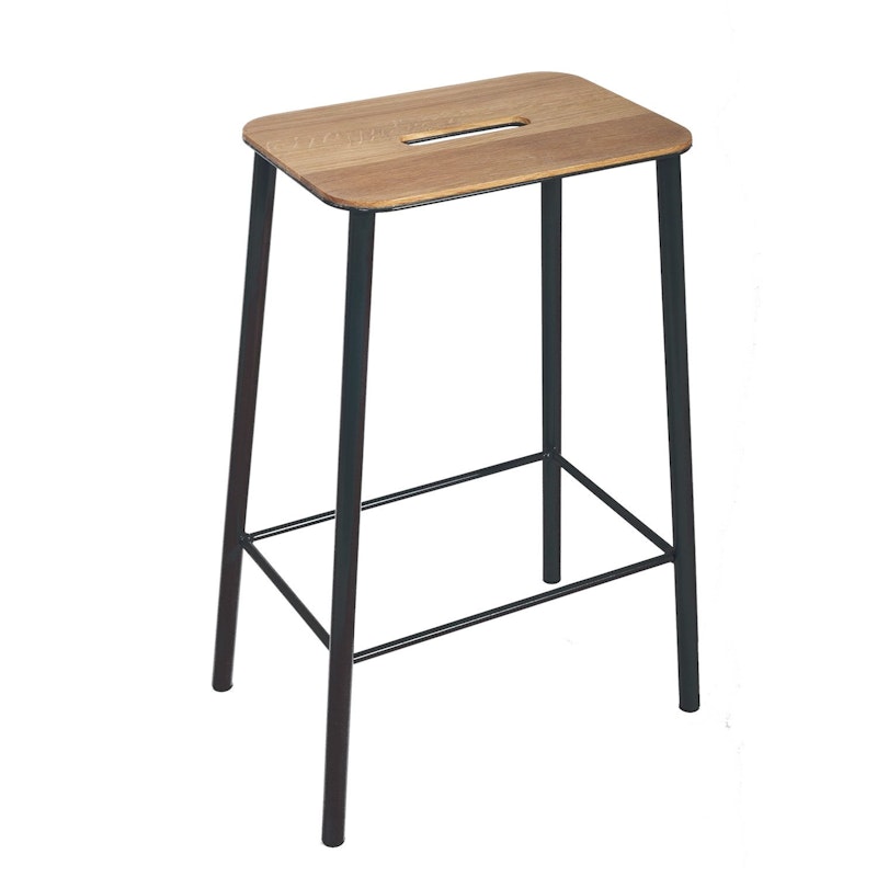 Adam Stool Hocker H65 cm, Schwarz/Eiche