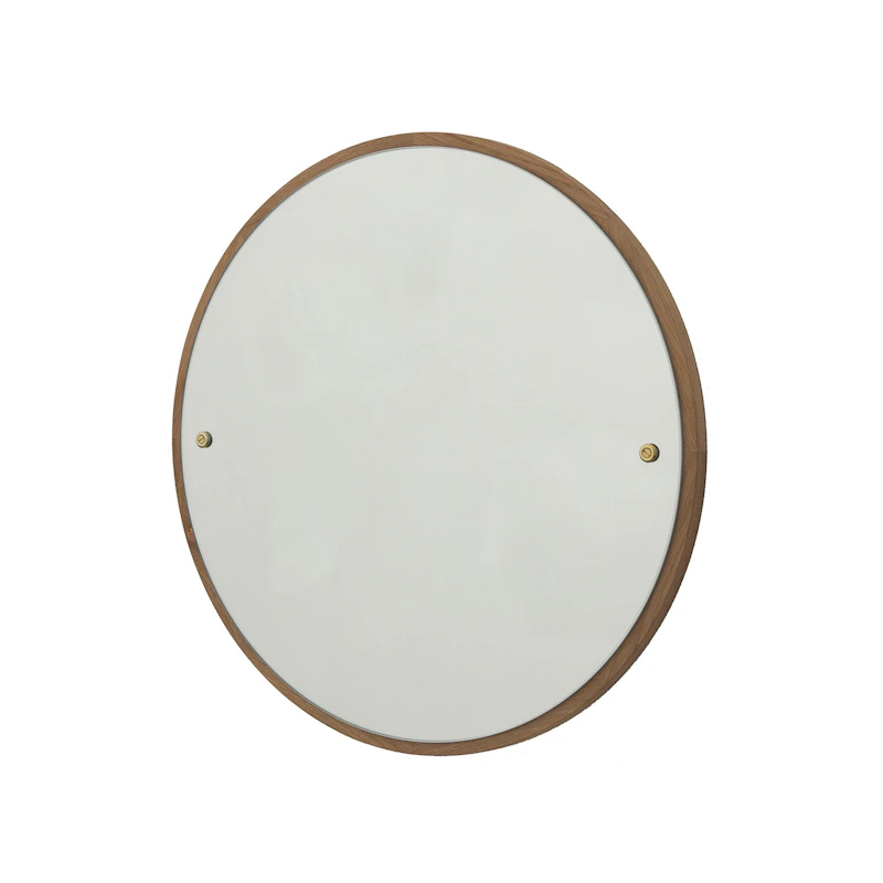 Circle Spiegel S, Eiche/Messing
