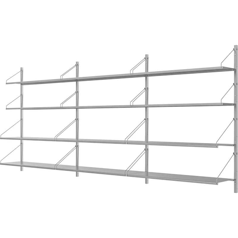 Library Regal 108x246 cm, Edelstahl