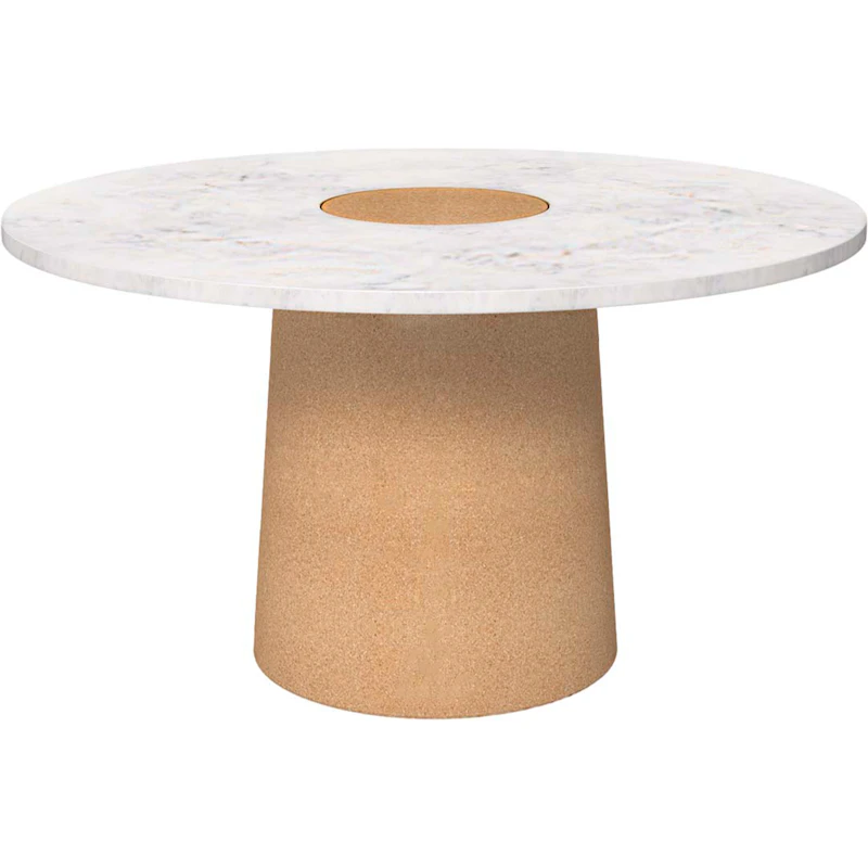 Sintra Esstisch Ø135 cm, Weiß Marmoriert / Cork