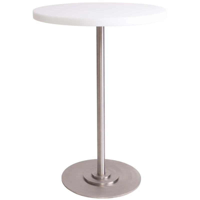 57 Tisch Ø55 cm, Warmweiß / Edelstahl