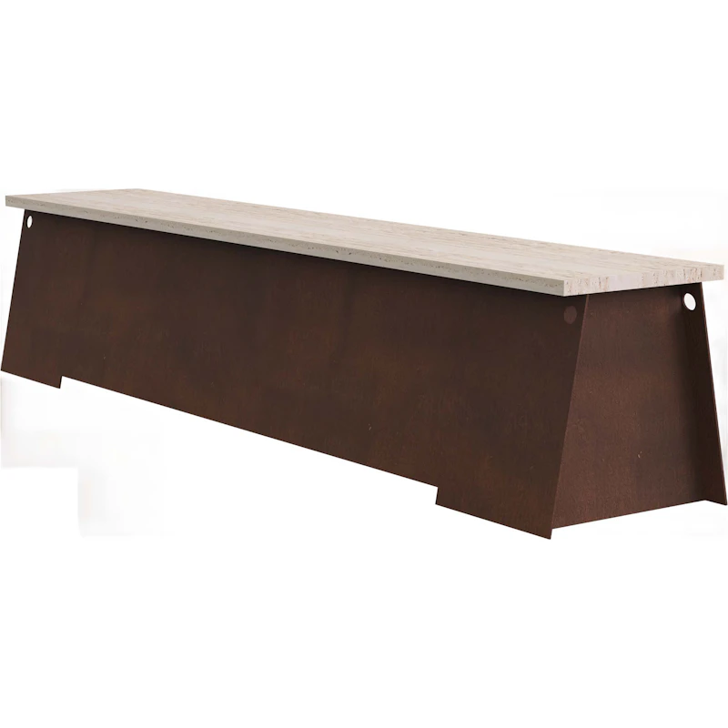64 Bank, Corten / Travertinfarben
