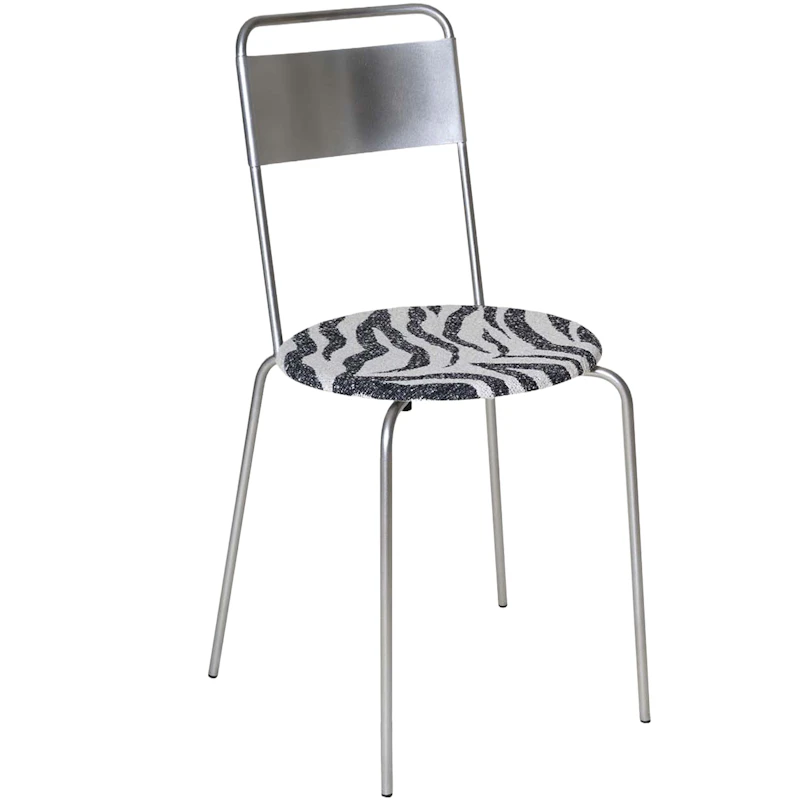 Petit Rond Stuhl, Edelstahl / Zebra