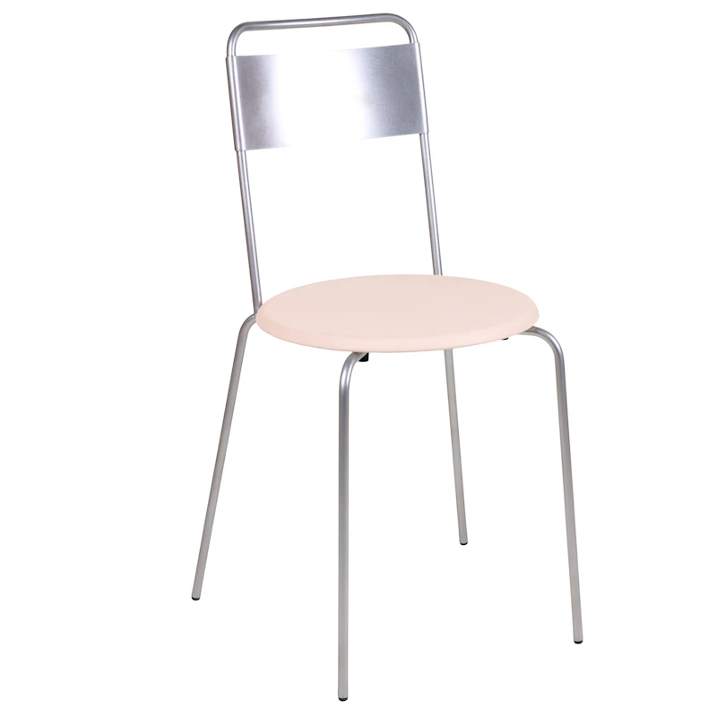 Petit Rond Stuhl, Edelstahl / Leder
