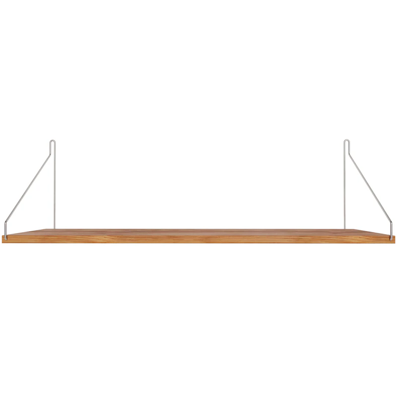 Single Regal 27x80 cm, Eiche / Edelstahl