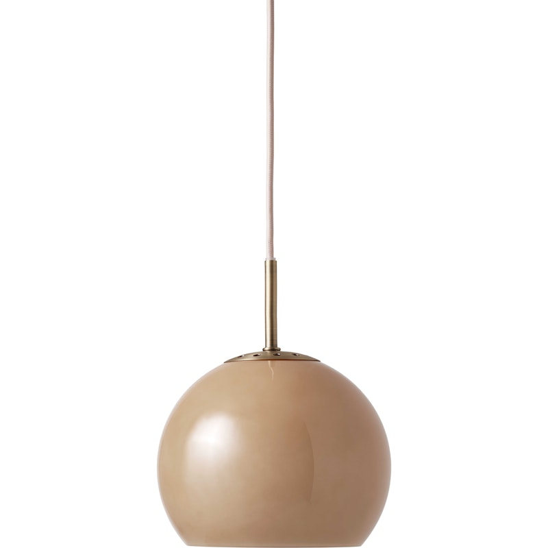 Ball Glass Hängelampe 18 cm, Cappuccino