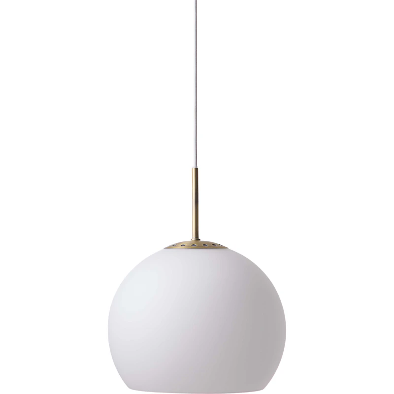 Ball Glass Hängelampe 25 cm, Opalweiß