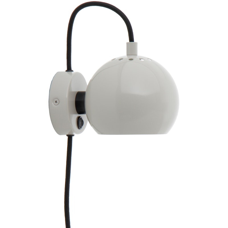 Ball Magnet Wandleuchte, Glossy Pale Grey