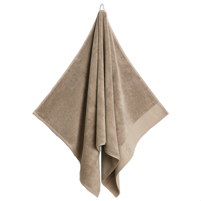 Embroidery Handtuch 70x140 cm, Taupe Beige
