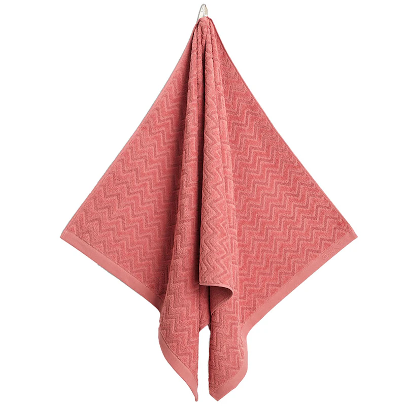 Jacquard Herringbone Handtuch 30x50 cm, Faded Brick