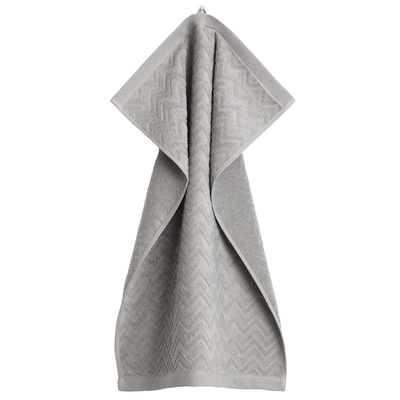 Jacquard Herringbone Handtuch 30x50 cm, Concrete Grey