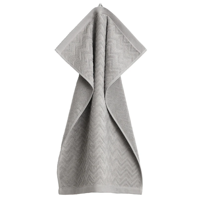 Jacquard Herringbone Handtuch 50x70 cm, Concrete Grey