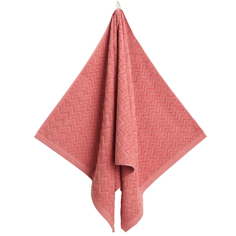 Jacquard Herringbone Handtuch 50x70 cm, Faded Brick