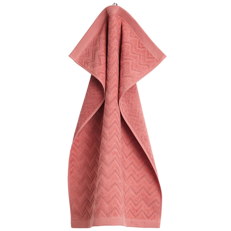 Jacquard Herringbone Handtuch 50x70 cm, Faded Brick