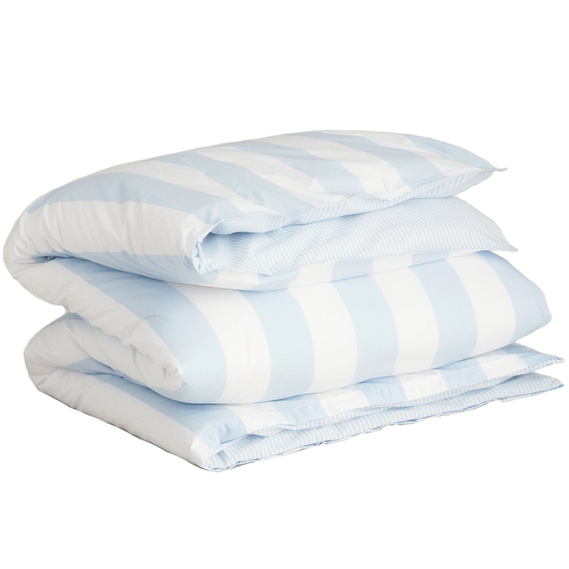 Percale Stripe Bettdeckenbezug 150x210 cm, Rich Blue