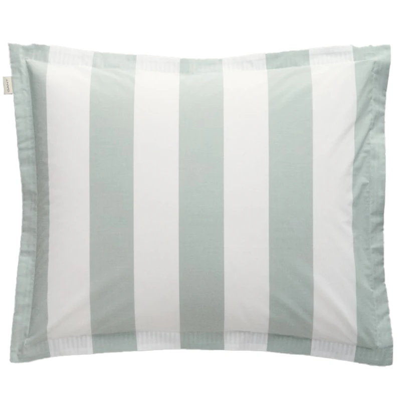 Percale Stripe Kissenbezug, Clay Green