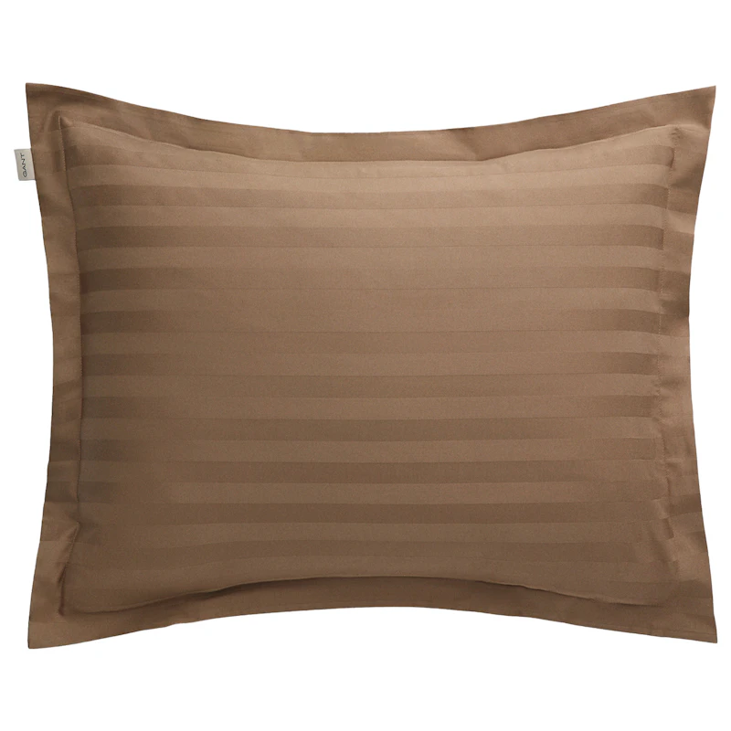 Sateen Stripe Kissenbezug 50x60 cm, Taupe Beige