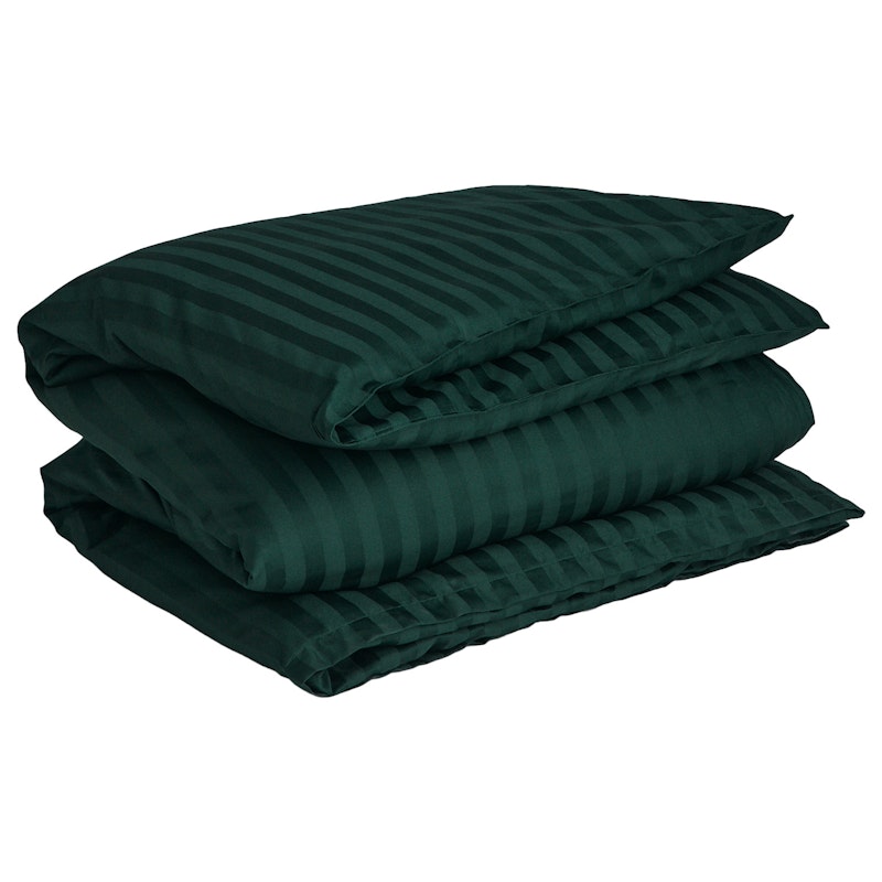 Sateen Stripes Bettbezug 150x210 cm, Tartan Green