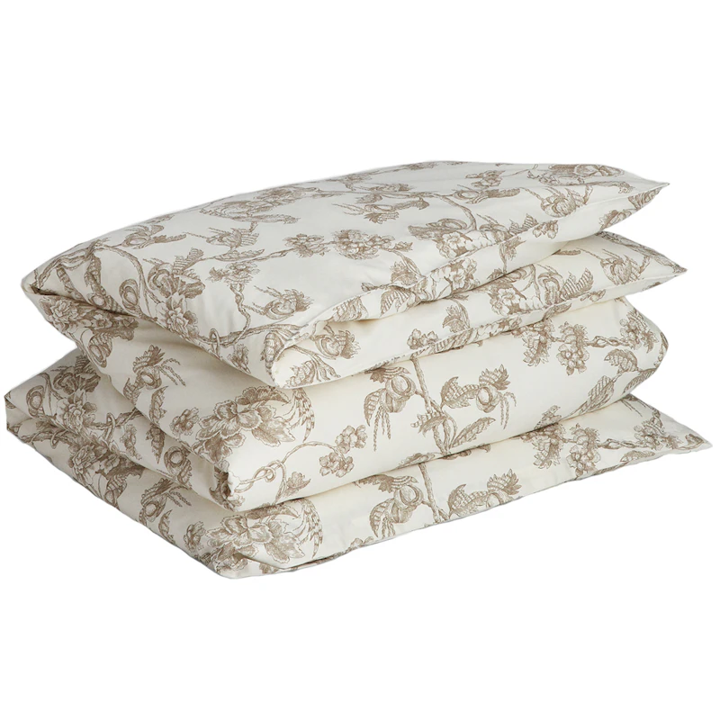 Tree Print Bettdeckenbezug 150x210 cm, Toupe Beige