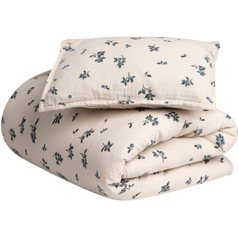 Blueberry Muslin Bettwäsche, 150x210 + 50x60 cm