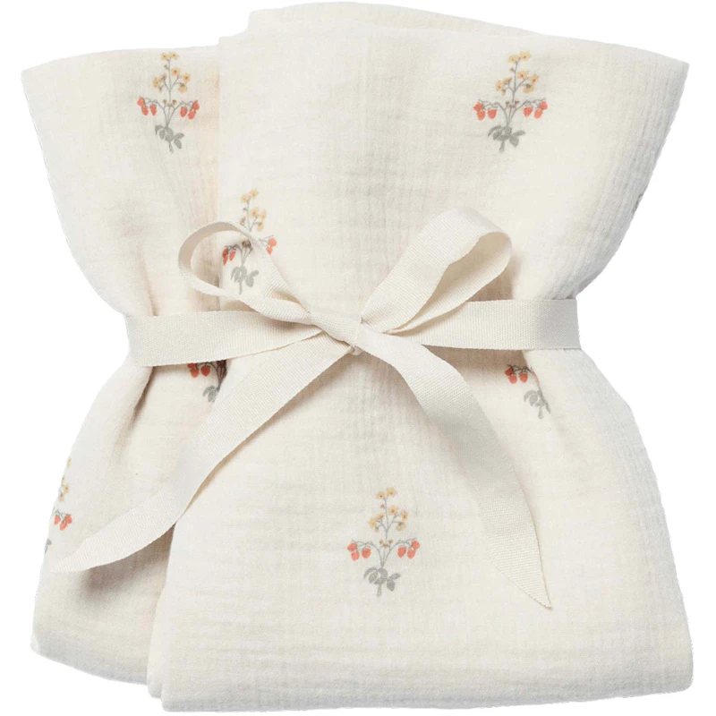 La Fraise Muslin Decke 2-er Set, 60x60 cm