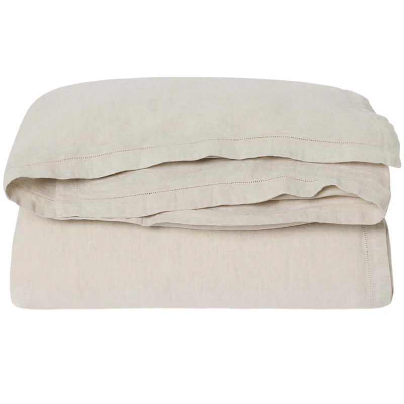 Hemstitched Linen Duvet Cover Double, 220x220 cm