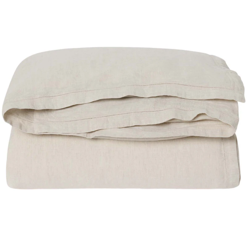 Hemstitched Linen Duvet Cover Single, 210x150 cm