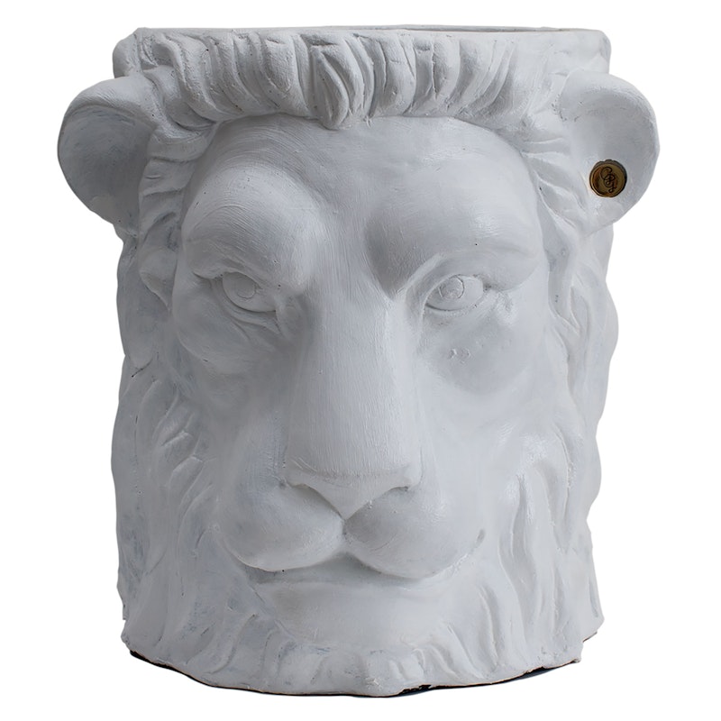 Garden Glory Lion Pot Topf L, Weiss