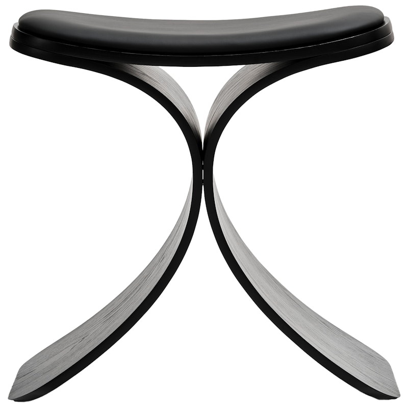 Luno Hocker, Schwarz Eiche / Schwarz Leder