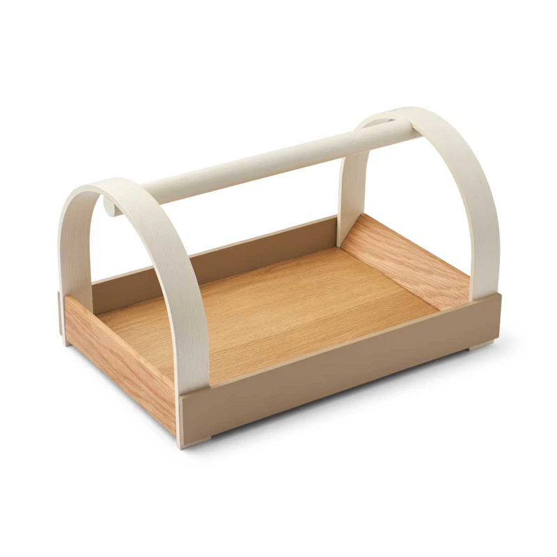 Kydo Tablett, Eiche / Weiß / Beige