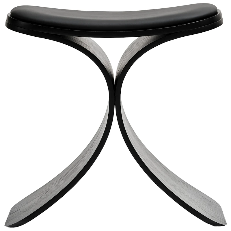 Luno Hocker, Schwarz Eiche / Schwarz Leder