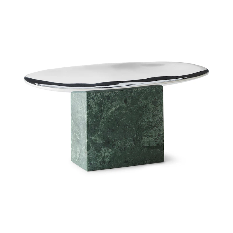 Sapoto Tablett 15x25 cm, Grün/Silber