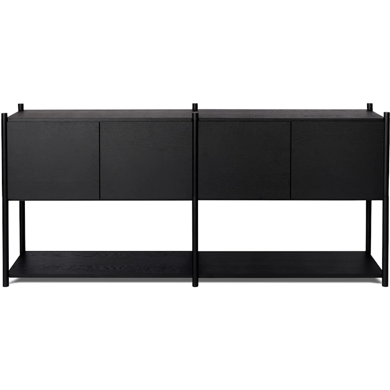 Sceene H Bücherregal, Aus schwarzer Eiche hergestellt, Schwarz