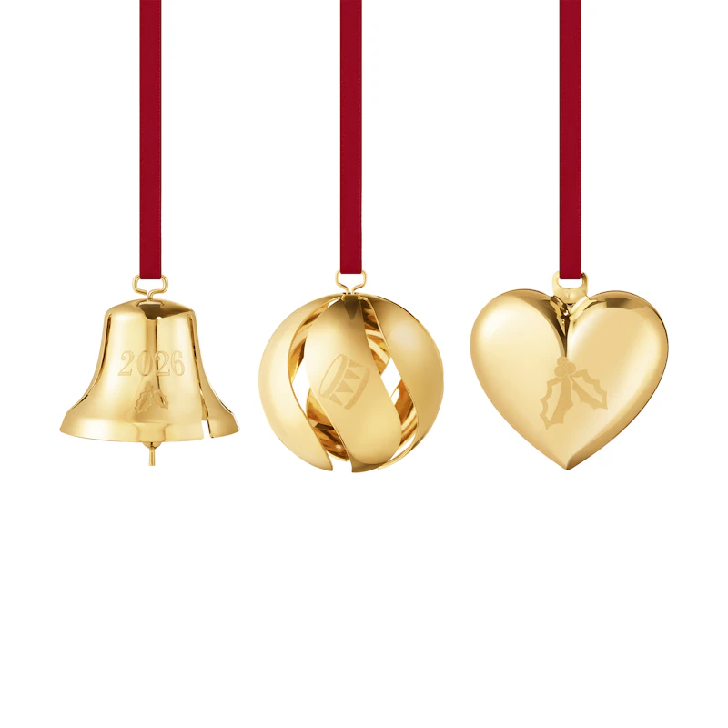2026 Weihnachtsschmuck 3-er Set, Gold
