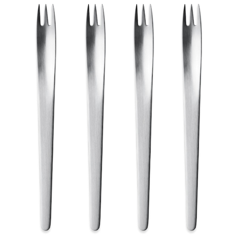 Arne Jacobsen Kuchengabel 4-er Set, Edelstahl