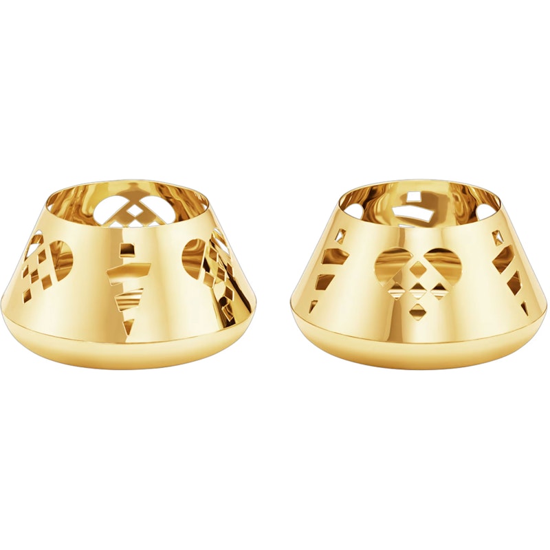 2025 Teelichthalter 2-er Set, 18K Vergoldet