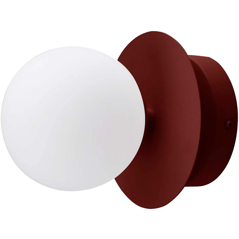 Art Deco Wand- Und Deckenlampe, Burgunderrot