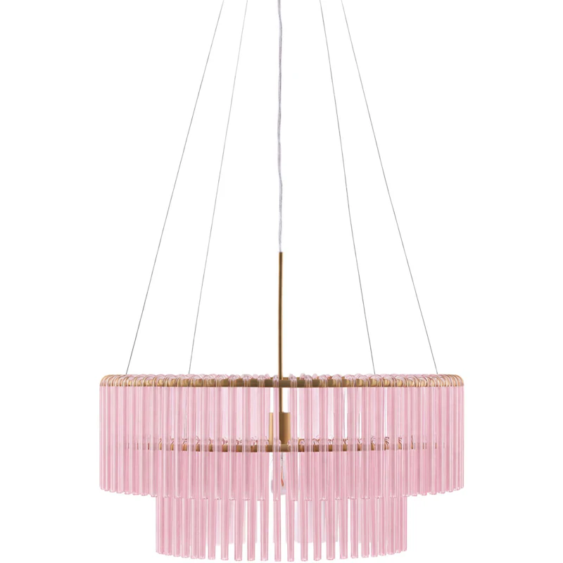 Hook Hängelampe, Rosa / Messing Gebürstet