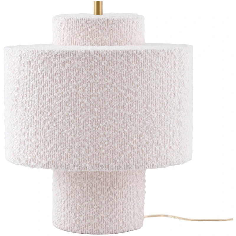 Noah Tischlampe, Bouclé-Stoff Weiß