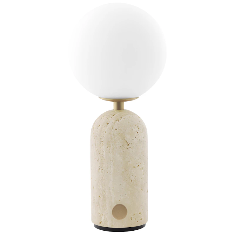 Torrano Tischlampe Tragbar, Travertinfarben