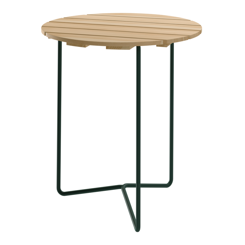 6B Tisch Ø60 cm, Geöltes Kiefernholz / Grün