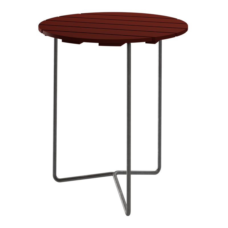 6B Tisch Ø60 cm, Dunkelrot / Schwarz